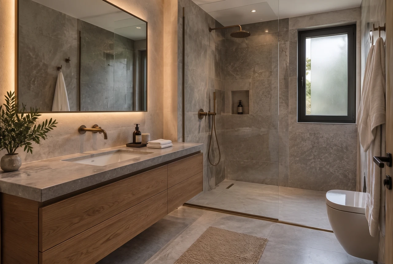 Taş ve Ahşap Banyo